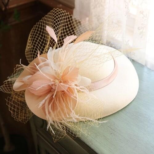 Ivory Bridal Headwear Wedding Hair Accessories Hat Bride Tocado Novia Diademas Mariage tocados para el pelo Head Fascinator