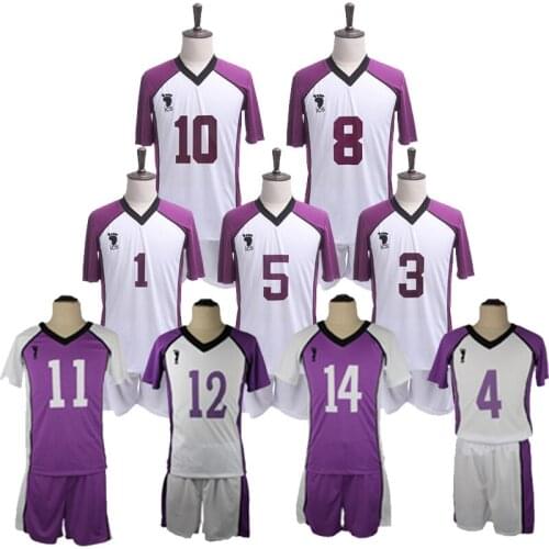 Haikyuu Season 3 Cosplay Jersey Shiratorizawa Academy Uniforms Wakatoshi Ushijima Eita Semi Satori Tendo Sportwear Costume Sets