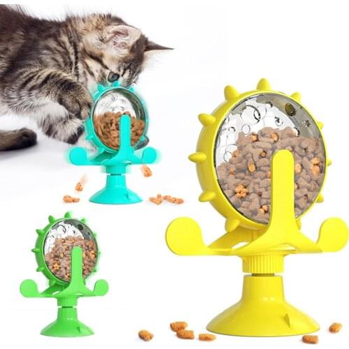 Interactive Cat toy Windmill Pet Funny Feeder Toys for dog Sucker Leaking Turntable Kitty Puppies Puzzle Training Supplies