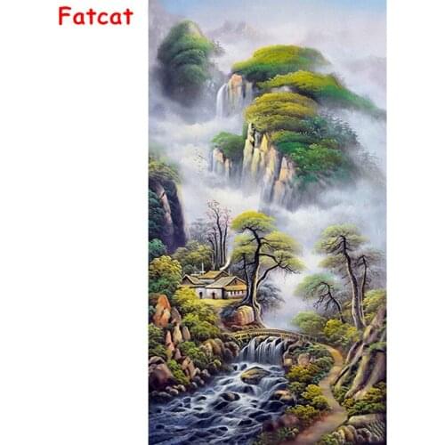 Landscape Painting Abstract Art Diamond Embroidery Full Square Round Drill 5D DIY Rhinestone Kit Mosaic Home Decor PP1954
