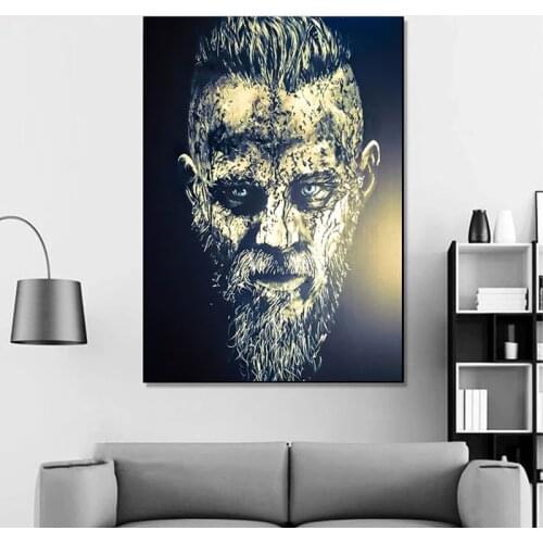 King Ragnar Lothbrok Canvas Painting Modern Poster Prints Wall Art nordic Picture For Living room sofa Home Decor cuadros