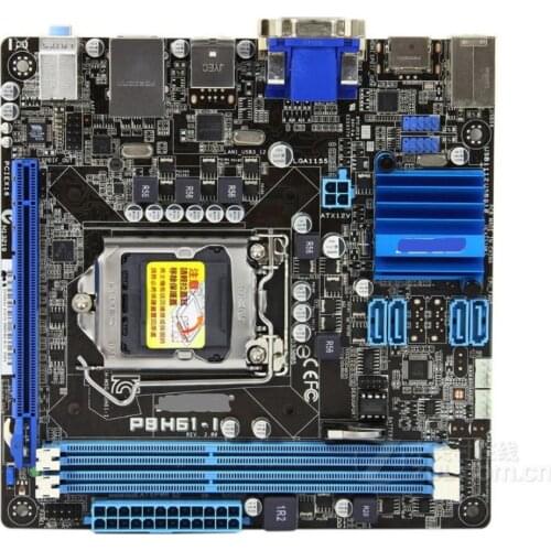 Used Desktop Motherboard for Asus P8H61-I LGA 1155 DDR3 16GB USB2.0 USB3.0 for 32nm CPU DVI HDMI VGA H61 mainboard PC