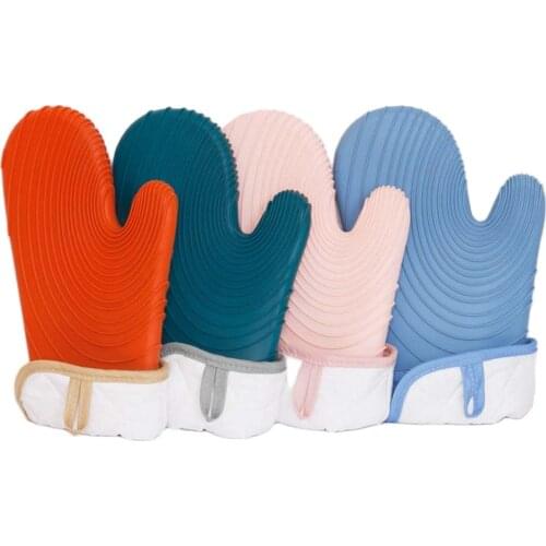 Microwave ovens anti-scald glovesSilicone Cooking Barbecue BBQ Resistant Heat Protect hand Glove Kitchen Baking Mittens Pad