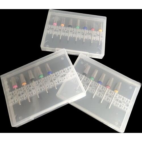 Box set Safety 5in1Tapered Safety Carbide Nail Drill Bits With Cut Drills Carbide Milling Cutter For Manicure Remove Gel