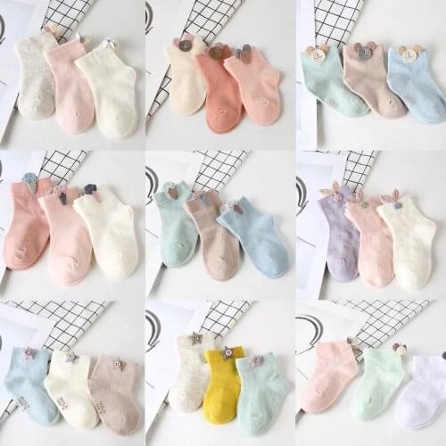 AiKway 3 Pairs /Lot Baby Socks Boy Girl Kids Socks Fashion Cartoon Accessories Decoration Cotton Socks
