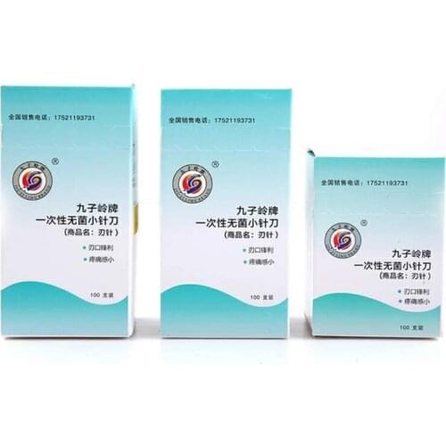 New multi size 100pcs/lot aluminum handle knife needle disposable acupuncture sharp blade needle ultra-micro needle knife