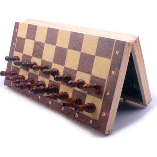 Top Quality Wooden Folding Chess Set Solid Wood Chessboard Magnetic Pieces Travel Leisure Entertainment Board Game Children Gift