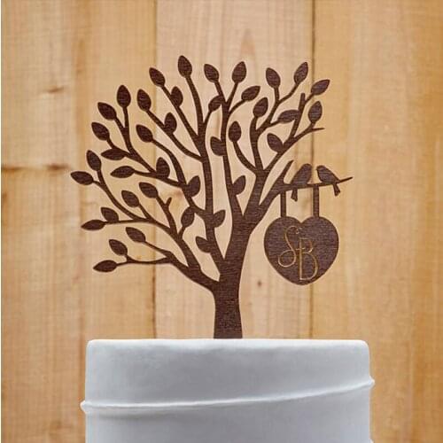 Personalized Love Tree Wedding Cake Topper Custom Couple Name Cake Topper Initial Cake Topper