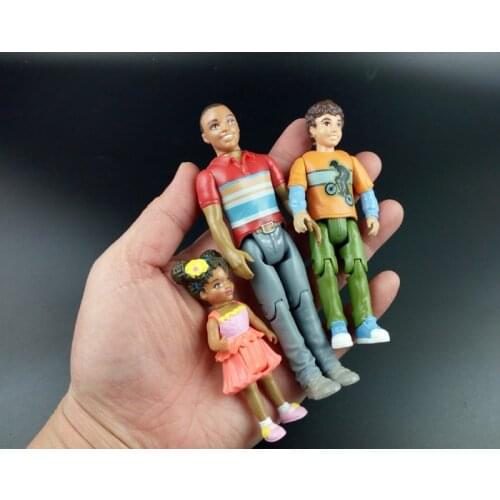 Pvc figure family father brother sister 3pcs/set