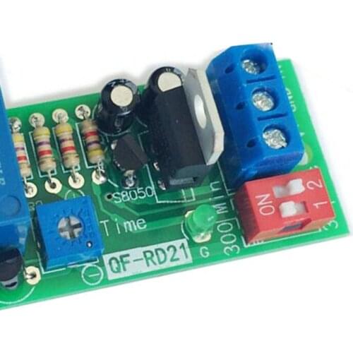T21D QF-RD21 5V/12V/24V Timer Control Relay Module Turn off Delay Switch Board Delay Timer Switch Module 4 Gears Adjustable