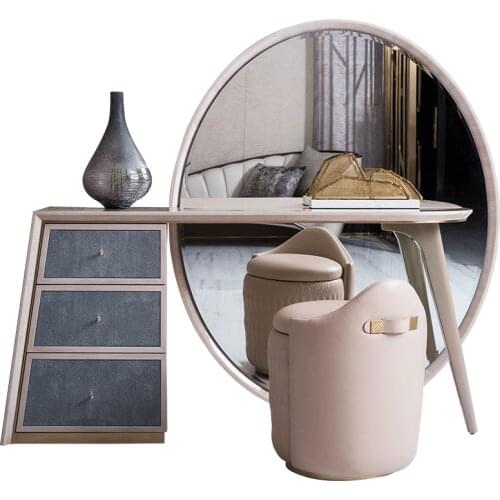 TT Modern Light Luxury Solid Wood Dressing Table Bedroom Modern Minimalist Makeup Table Stool Combination Furniture C10