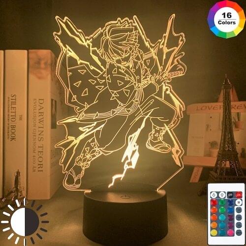 Anime Kimetsu No Yaiba Led Night Light Demon Slayer Lamp for Bedroom Decor Light Kids Child Birthday Gift Agatsuma Zenitsu Light