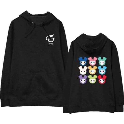KPOP TWICE LOVELYS Album Hoodie Hip Hop Casual Loose Hooded Clothes Pullover Printed Long Sleeve K-pop Sweatshirts Hooded Tops