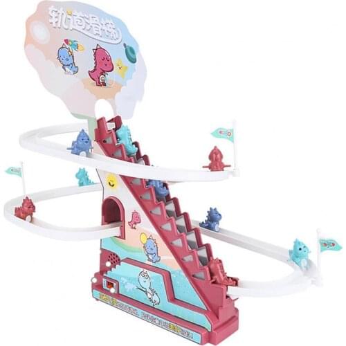 Track Toy Improve Patience Automatic Ladder-climbing ABS Dinosaur Track Assembling Slid for Decoration
