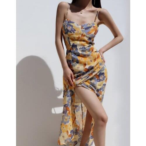 TVVOVVIN French Elegant Slim Lace Up Maxi Long Dress Sexy Side High Waist Slim Break Boho Hot Sexy Korean Women Dresses ZV8Q