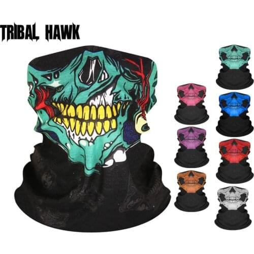 Halloween Horrible Magic Headscarf Adult Skull Party Mask Half Face Breathable Skull Scarf Fancy Dress Party Cosplay Costume