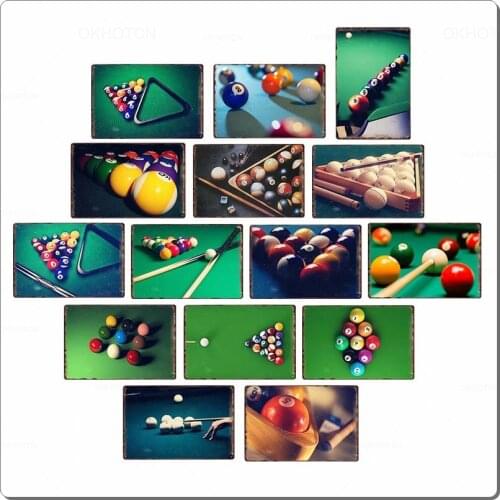 Vintage Billiards Metal Signs Table Tennis Club Bar Iron Painting Plaque Tin Plates Home Decor 20*30 CM Wall Poster Decoration