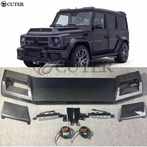 W463 G500 G55 G65 AMG Carbon Fiber Rear Spoiler top wings roof Wings with LED lights for Mercedes-Benz W463 2015