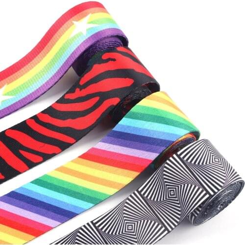 1.5"(38mm) Colorful Stripe Webbing Backpack Strap Webbing Purse Ribbon Fabric Belt Poly Webbing for Bag Dog Collar Leash Canvas