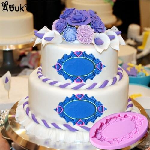 Mirror Cake Decoration Silicone Mold Biscuits Chocolate Fondant Molds Embossed Pastry Mould DIY Kitchen Baking Tools