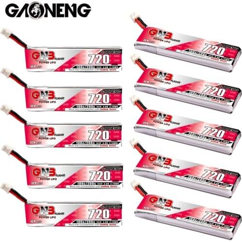 1/3/5/10Pcs GAONENG GNB HV Lipo Battery 1S 3.8V 720mah 100C/200C PH2.00 plug for Quadcopter FPV Drone Tinywhoop Frame RC Drone