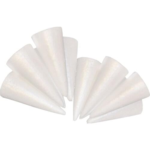 10pcs 15CM Modelling Polystyrene Styrofoam Cones Foam Ball Solid White Craft Art Decorations for Xmas Home School Projects DIY