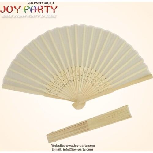 10 pcs/lot 21cm Ivory White/light yellow Silk Hand Fan,Fabric Fan, Chinese Craft Fan,Wedding Party DIY Favor