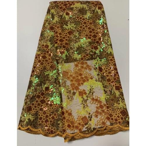 2020 High Quality African Lace Fabrics/French Net Embroidery Sequins Tulle Lace Fabric For Nigerian Wedding Dress CD32301