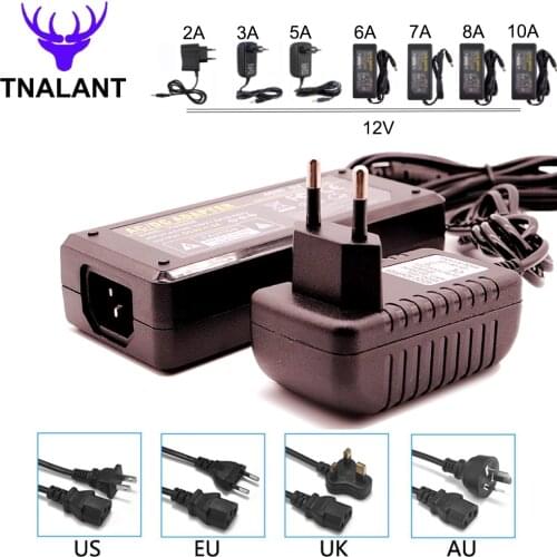 DC12V Transformater 220V To 12V Power Supply DC12V 1A 2A 3A 5A 6A 7A 8A 10A EU / US/UK/AU Plug Power Supply for LED Strip