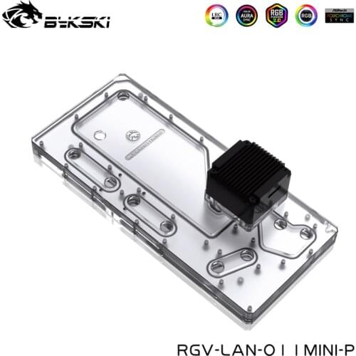 BYKSKI Acrylic Distro Plate for LIAN LI O11 MINI Dual Case 360MM Liquid Radiator Loop Design, RGV-LAN-O11MINI-P cooler