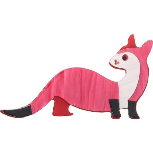 APSVO Cute Raccoon Beaver Brooches Acrylic Metal Animal Brooch Shirt Collar Lapel Briefcase Badge Gift Boy Girl Costume Jewelry