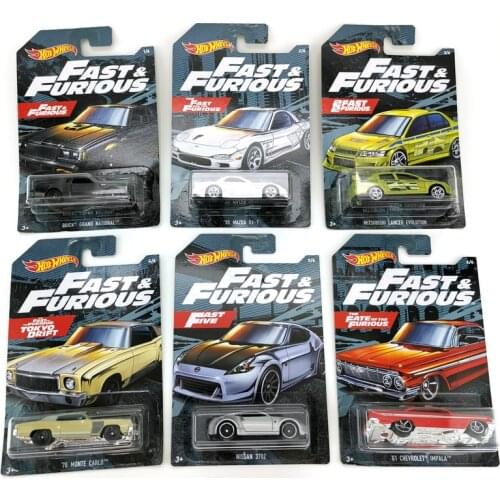 Hot Wheels Cars Fast And Furious Mitsubishi MAZDA RX7 BUICK Collectors Edition 1/64 Metal Diecast Model Cars