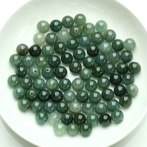 Natural Myanmar jade jadeite beads green jade beads DIY bracelets for men women jade gift genuine jade beads bracelet 8mm