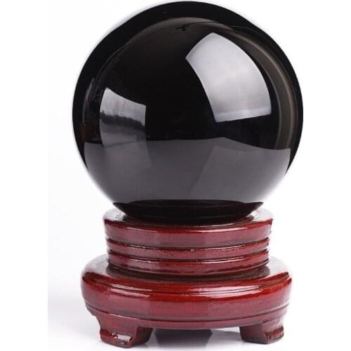 30mm-100mm Black Obsidian Crystal Ball Feng Shui Decorative Ball Healing Stone Photography Props Glass Global Sphere Home Decor