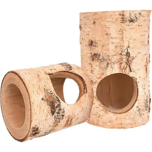 Wooden Animal Tunnel Exercise Tube Chew Toy for Rabbit Ferret Hamster Guinea Pig Hamster Toy Tunnel for Small Pet