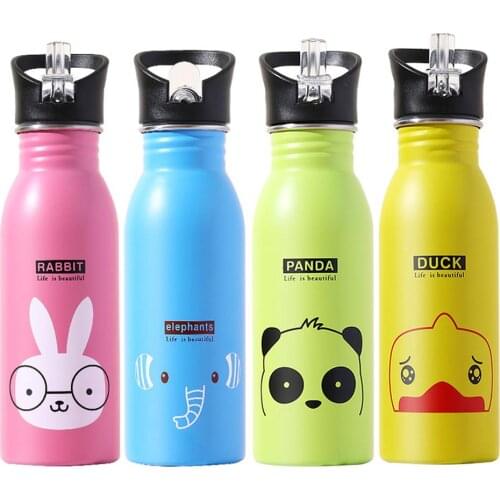 500ML Childrens Stainless Steel Sports Water Bottles Portable Outdoor Cycling Camping Bicycle Bike Kettle