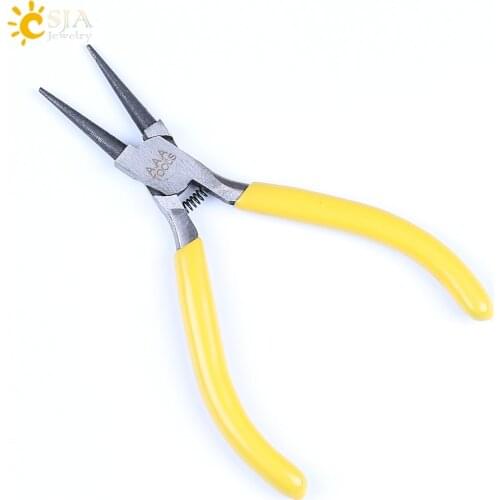 CSJA 126mm Long Round Nose Pliers Plastic Handle Durable Hand Tools Jewellery Jewelry DIY Wire Wrapping Stripper Crimping E188
