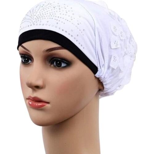 Women Muslim Stretch Turban Hat head scarves Chemo Cap Hair Loss Head Scarf Wrap turbante mujer Streetwear Female Cotton print