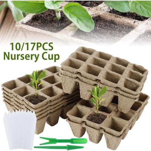 Eco-Friendly Biodegradable Square Peat Pots Plant Seedling Starters Cups Garden Nursery Herb Seed Pots