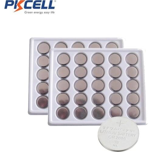 1000Pcs PKCELL Original CR2016 3V Lithium Battery Button Cell Battery for Watch Toys Computer Calculator Control BR2016 DL2016