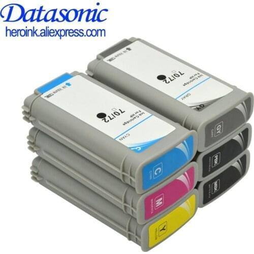 DatasonicFor HP 72 6 Color 130ml Compatible Ink Cartridges with Chip For HP72 Designjet T610 T770 T795 T1100 T1120 T1200 T1300 T