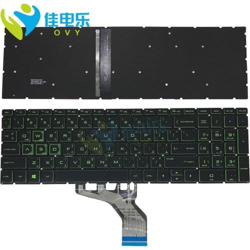 OVY backlight keyboard for HP Pavilion 15 DA DB 15-DX 15-DR black replacement keyboards green keys AR Arabic NSK XNXBC hot sale