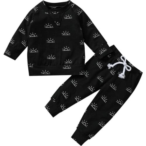 Bobora Newborn Infant Baby Boy Cartoon Clothes Set Long Sleeve Sweatshirts Tops Pants Oufits
