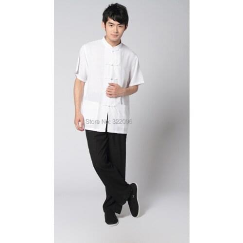 Free shipping men taiji clothing set Tai chi suit set men chinese kung fu uniform short Sleeve shirt + pants Mans Set