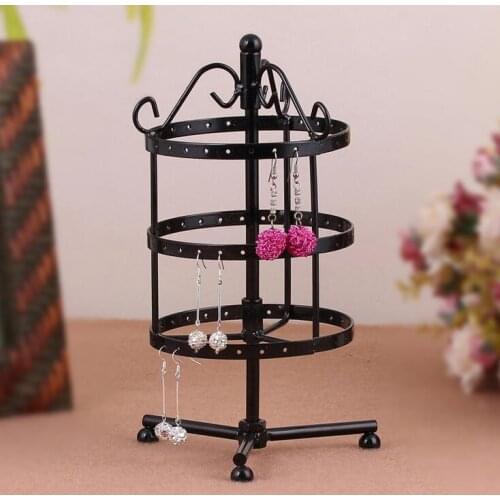 Hot Sale Round 72 Holes Earrings Stud Necklace Jewelry Display Jewllery organization Multifunctional Metal Display Stand Holder