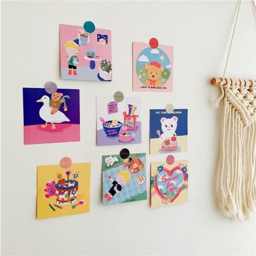 Cartoon boy bear illustration small card background wall decoration background card