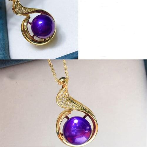 11*12mm Natural Freshwater Purple Pearl Large Particles, Round, Elegant Temperament, Gift For Girlfriend pendant Jewelry