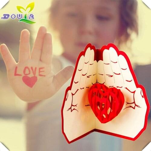 Valentines Day card 3D three-dimensional Korean creative wedding wedding gift heart shaped heart