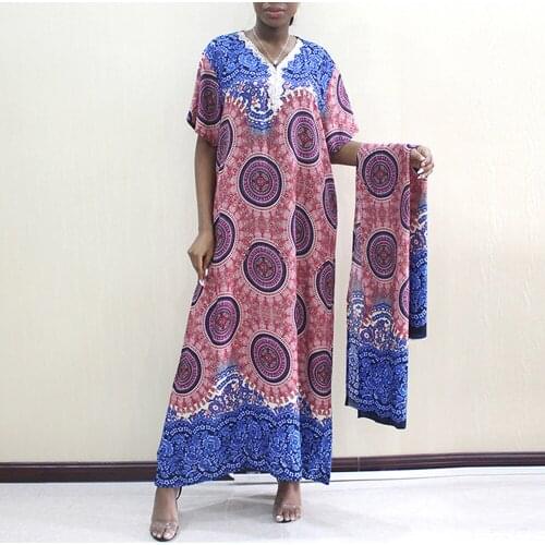 Vestido Appliques Print Boho Long Maxi Dress Sexy Lady Bohemian Summer Women Beach Dresses Female Robes with scarf