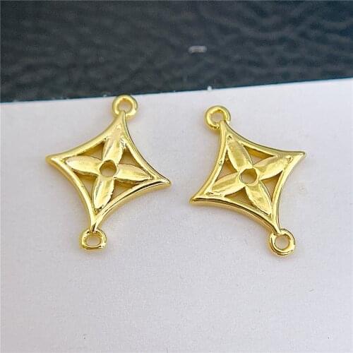 2PCS High Quality Cupronickel Real 18K Gold Plated Charms Pendants Jewelry Making Supplies Findings Accessories